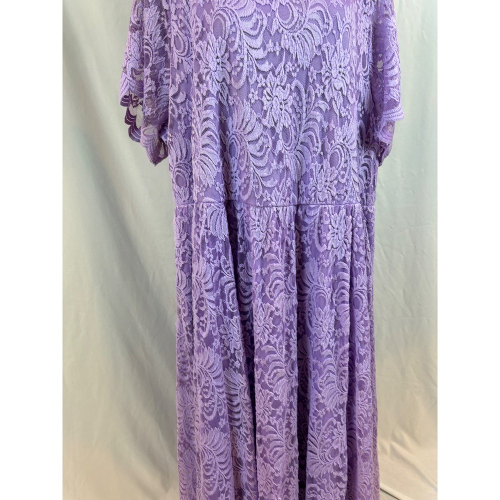 Torrid Lavender Purple Floral Lace Short Sleeve Empire Waist Maxi Dress Size 4 - Picture 5 of 13